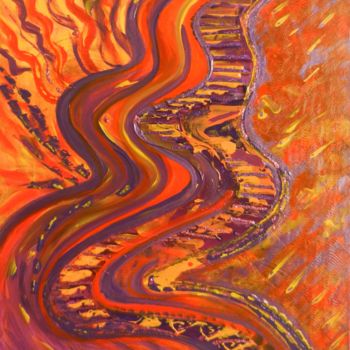 Pintura titulada "n°88 " L'escalier d…" por Les Lumières De Ma Vie, Obra de arte original, Oleo