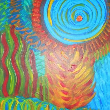 Картина под названием "n°24 "La spirale in…" - Les Lumières De Ma Vie, Подлинное произведение искусства, Акрил