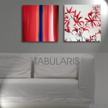 Peinture intitulée "Red Flowers" par Tabularis, Œuvre d'art originale