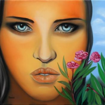 Painting titled "Blue eyes" by Tacco, Original Artwork, Oil