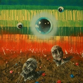 Painting titled "The eye of history" by Tadeusz Iwańczuk, Original Artwork, Oil