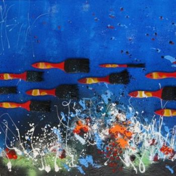 「The cycle of ocean 2」というタイトルの絵画 Tadeusz Iwańczukによって, オリジナルのアートワーク, オイル