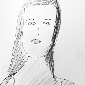 Dibujo titulada "Regard de fille" por Taëlle, Obra de arte original, Bolígrafo