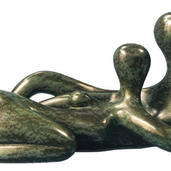 Sculpture titled "le Couple." by Georges Tag, Original Artwork, Metals