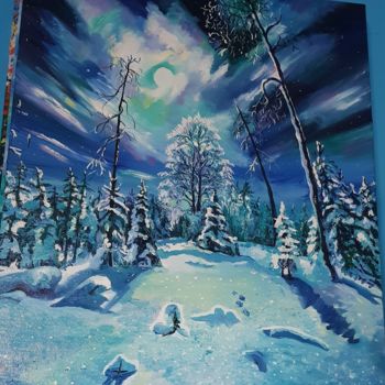 Картина под названием "Paysage d'hiver" - Tahira Quliyeva, Подлинное произведение искусства, Масло