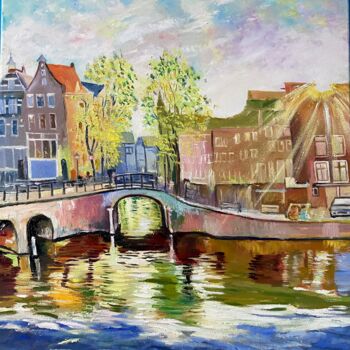 Pintura intitulada "Amsterdam" por Tahira Quliyeva, Obras de arte originais, Óleo