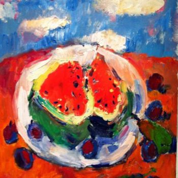 Malerei mit dem Titel ""Water-melons"" von Nataliia Mishniova, Original-Kunstwerk, Öl
