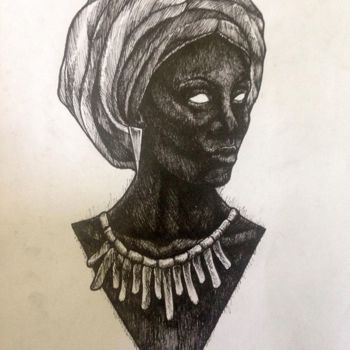 Desenho intitulada ""A entidade"" por Tahrik Ndjai, Obras de arte originais