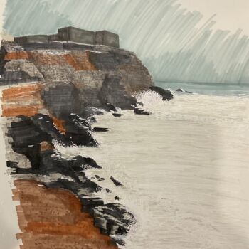 Painting titled "Nazaré, Praia do No…" by Taicil, Original Artwork, Marker
