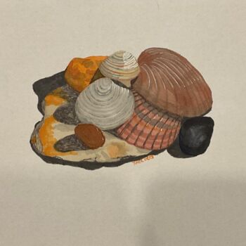 Pittura intitolato "Conchas e pedras" da Taicil, Opera d'arte originale, Pennarello
