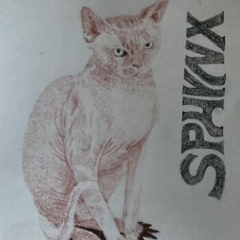 Drawing titled "Sphinx" by Taicil, Original Artwork, Pencil