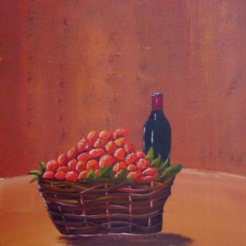 Painting titled "PANIER DE FRAISES" by J.Paul Taillandier, Original Artwork