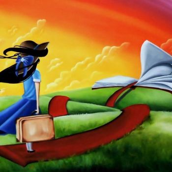 Painting titled "Dreams and books -…" by Taillon Luz, Original Artwork, Oil