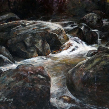 Painting titled "Nature's Rush" by Taimeng Lim, Original Artwork, Acrylic