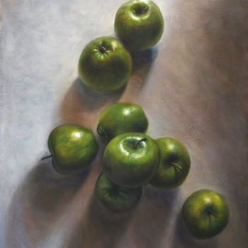 Painting titled "Apples of My Eye" by Taimeng Lim, Original Artwork, Oil