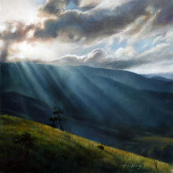 Painting titled "Morning Sun Rays On…" by Taimeng Lim, Original Artwork, Oil