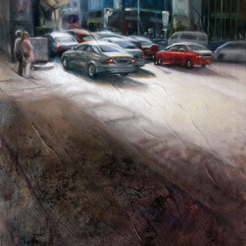 Pintura titulada "Afternoon Traffic" por Taimeng Lim, Obra de arte original, Oleo