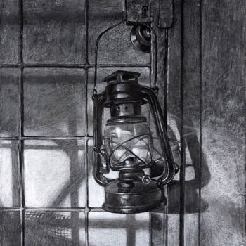 Malerei mit dem Titel "Old Lamp" von Taimeng Lim, Original-Kunstwerk, Andere