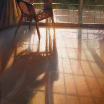 Painting titled "The Empty Chair" by Taimeng Lim, Original Artwork, Pastel