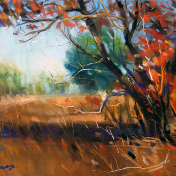 Painting titled "Withered Tree" by Taimeng Lim, Original Artwork, Pastel