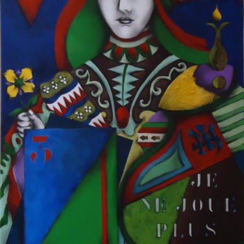 Painting titled "Reine hors-jeu" by Edith Taioni, Original Artwork, Acrylic