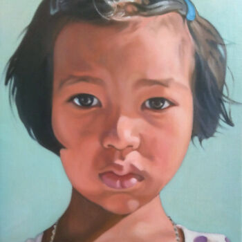 Painting titled "One day, in Central…" by Takuart, Original Artwork, Oil Mounted on Wood Stretcher frame