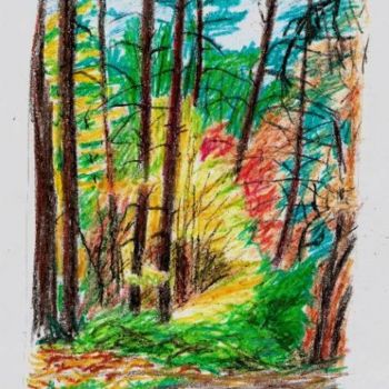 绘画 标题为“Осенний лес” 由Акша Таквааш, 原创艺术品