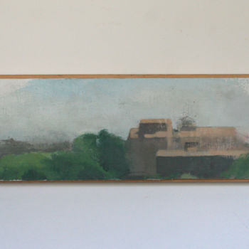 Painting titled "Civita from a far" by Tal Porat, Original Artwork, Oil