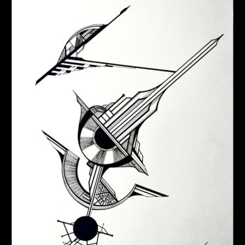 Desenho intitulada "Grafik 210" por Talat Altuğ Büyükgöncü, Obras de arte originais, Tinta