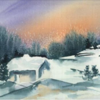 绘画 标题为“neige ciel de feu” 由Veronique Talent, 原创艺术品