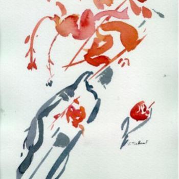 Pittura intitolato "fleurs a la chinoise" da Veronique Talent, Opera d'arte originale