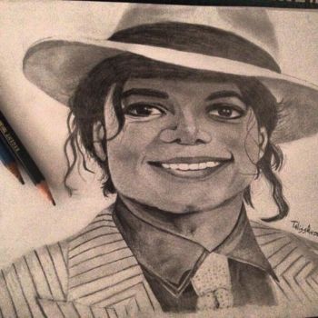Dessin intitulée "Michael Jackson - S…" par Talissa Andersen, Œuvre d'art originale, Crayon