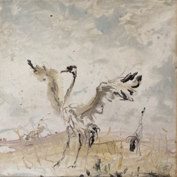 Malerei mit dem Titel "Les Grues" von Philippe Tallis, Original-Kunstwerk, Acryl