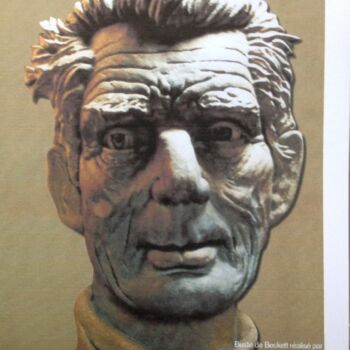 Sculpture intitulée "Samuel Beckett" par Philippe Tallis, Œuvre d'art originale, Papier mâché