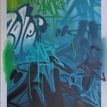 Painting titled "Tagslove" by Talu, Original Artwork, Spray paint