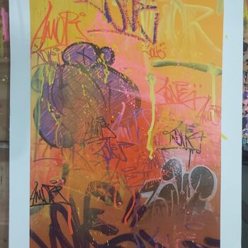 Painting titled "Amor love" by Talu, Original Artwork, Spray paint