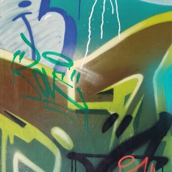 Schilderij getiteld "Canvas graffiti" door Talu, Origineel Kunstwerk, Graffiti