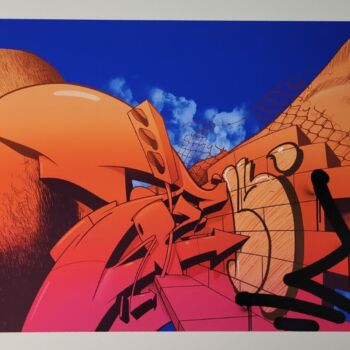 Gravures & estampes intitulée "Mixgraffiti" par Talu, Œuvre d'art originale, Impression numérique