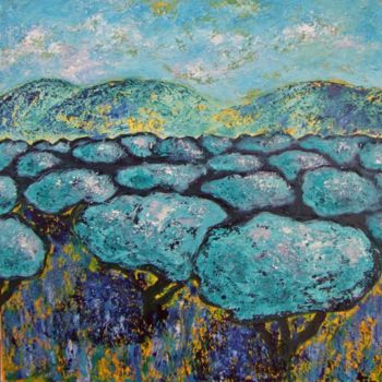 제목이 "Les oliviers bleus"인 미술작품 Tam로, 원작, 기름