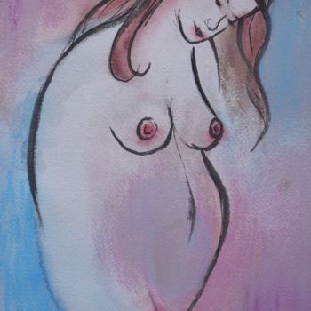 Painting titled "Douceur" by Tam, Original Artwork, Watercolor