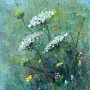 Картина под названием "Field Flowers Paint…" - Tamar Chkhaidze, Подлинное произведение искусства, Масло