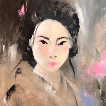 Peinture intitulée "Geisha" par Tamara Andjus, Œuvre d'art originale, Acrylique