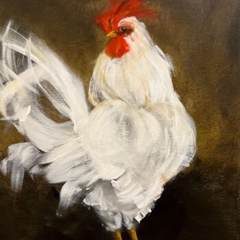 Painting titled "The Rooster" by Tamara Andjus, Original Artwork, Acrylic