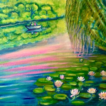 Картина под названием "Waldsee" - Tamara Michel, Подлинное произведение искусства, Масло