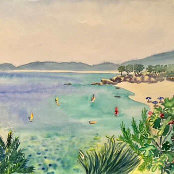 Schilderij getiteld "Urlaub in Insel" door Tamara Michel, Origineel Kunstwerk, Aquarel