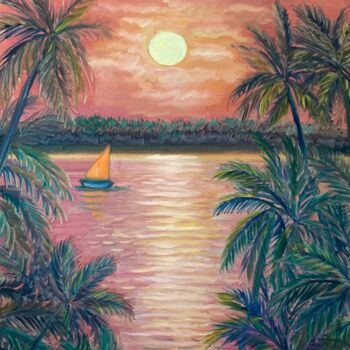 Malerei mit dem Titel "Insel" von Tamara Michel, Original-Kunstwerk, Öl
