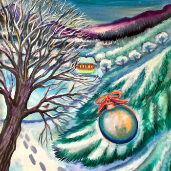 Malerei mit dem Titel "Winter Märchen" von Tamara Michel, Original-Kunstwerk, Öl