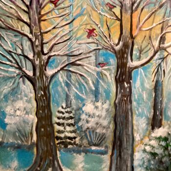 "Winter in Wald" başlıklı Tablo Tamara Michel tarafından, Orijinal sanat, Petrol Ahşap Sedye çerçevesi üzerine monte edilmiş