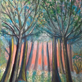 Malerei mit dem Titel "In Wald" von Tamara Michel, Original-Kunstwerk, Öl Auf Keilrahmen aus Holz montiert
