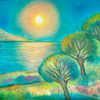 Painting titled "Cote de Azur" by Tamara Michel, Original Artwork, Oil